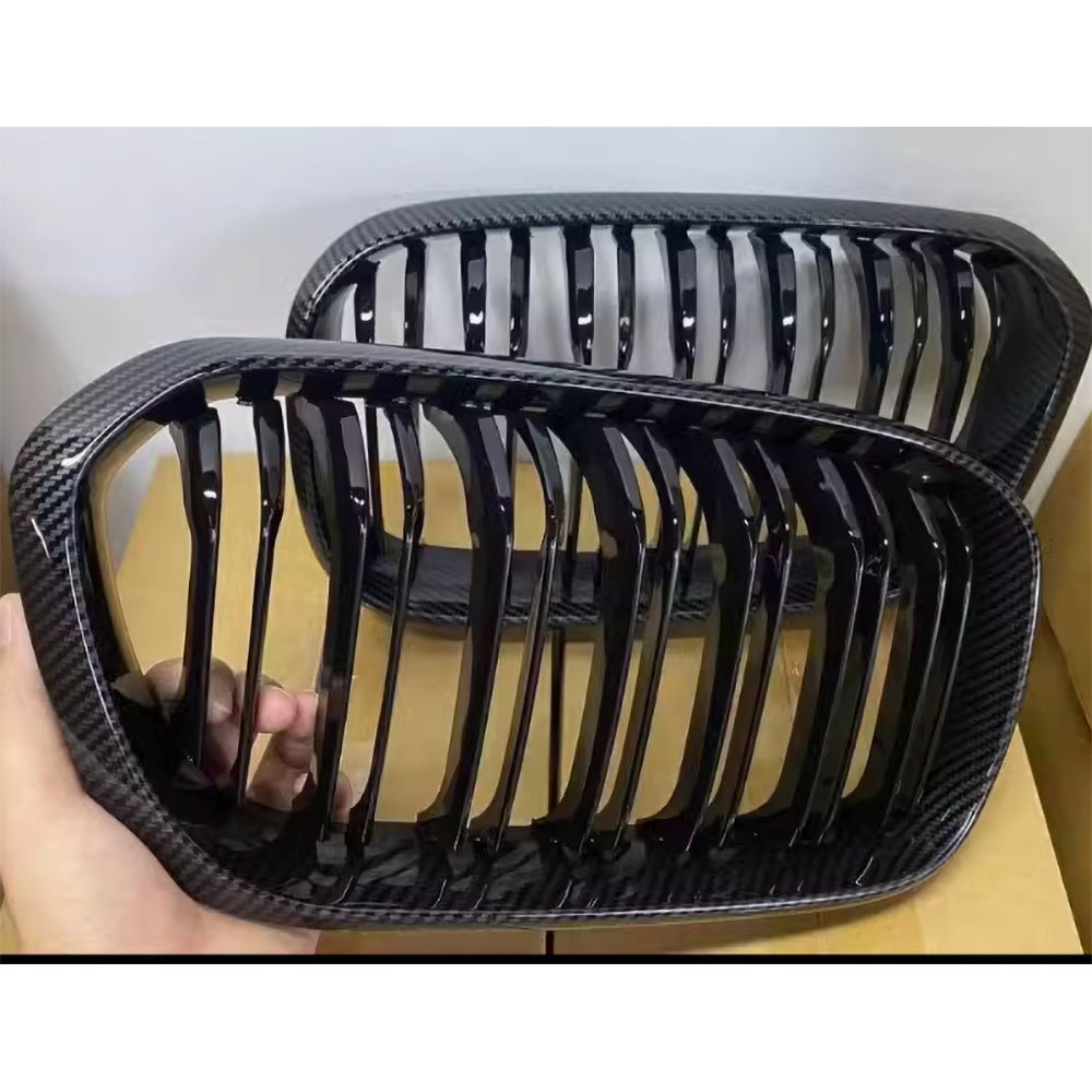 ABS Front Bumper Grill Trim Mesh Double-Line Grille Covers for BMW 1 Series F20 F21 2015-2018 FRP Front Grill Frame Car Styling - Image 6