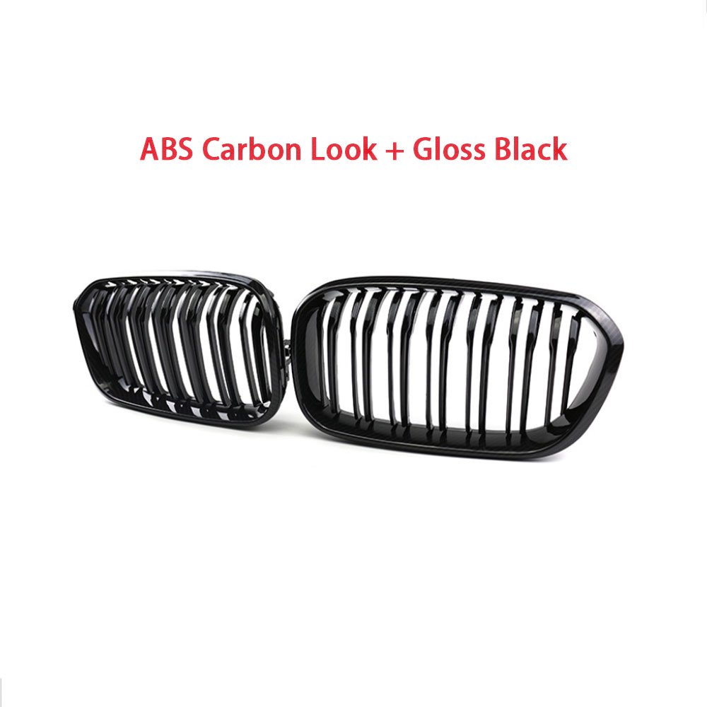 ABS Front Bumper Grill Trim Mesh Double-Line Grille Covers for BMW 1 Series F20 F21 2015-2018 FRP Front Grill Frame Car Styling - Image 3