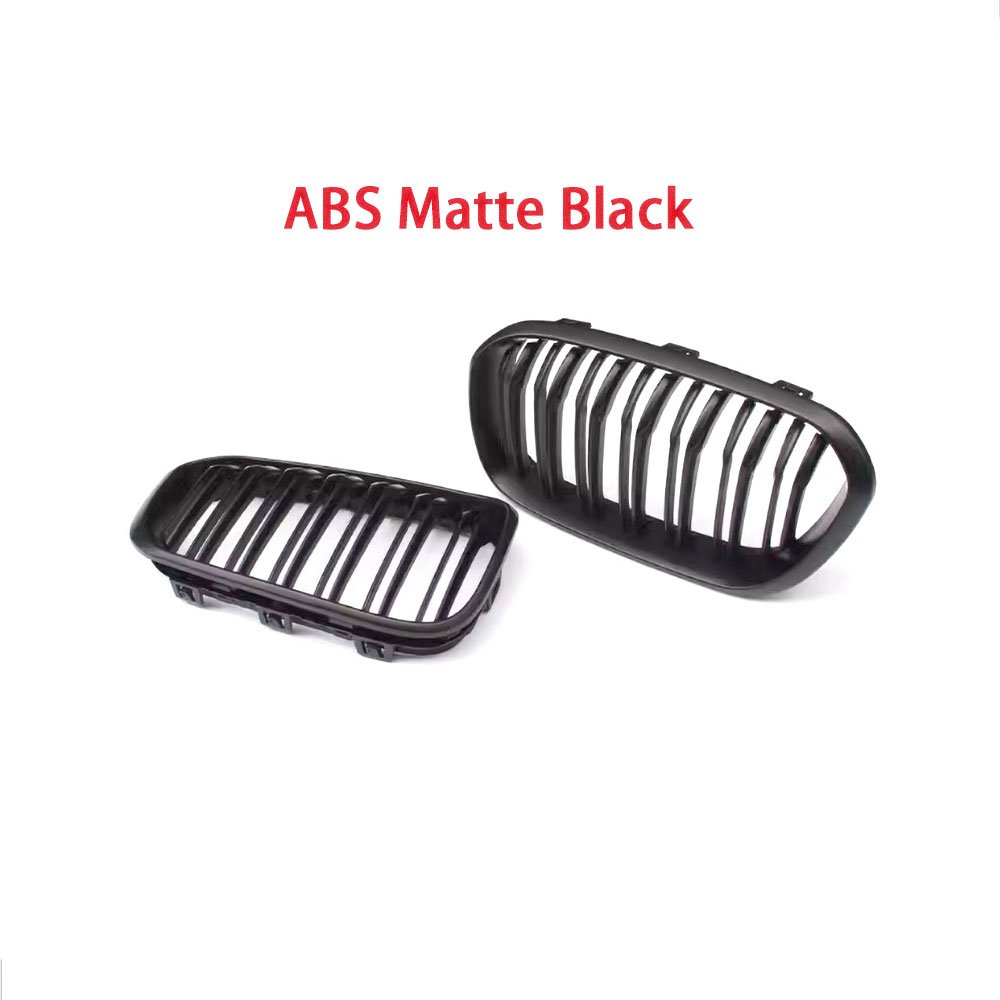 ABS Front Bumper Grill Trim Mesh Double-Line Grille Covers for BMW 1 Series F20 F21 2015-2018 FRP Front Grill Frame Car Styling - Image 2