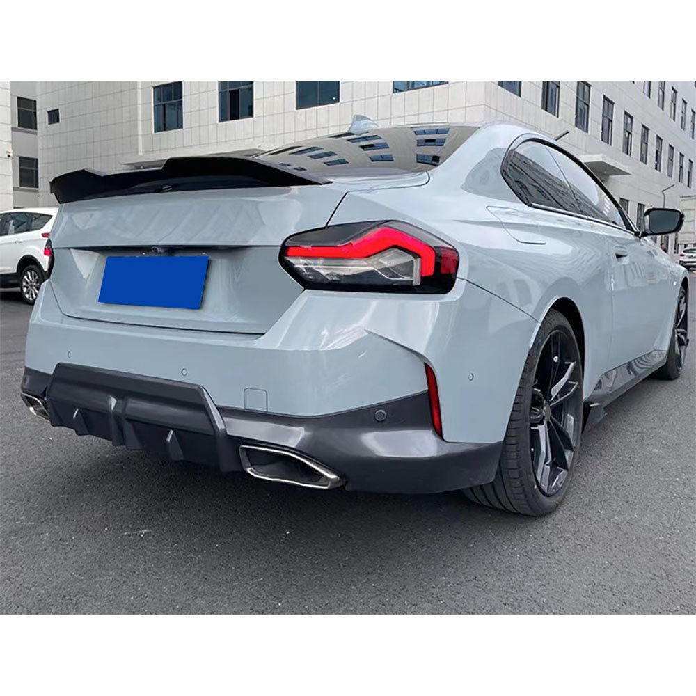 ABS Car Front Lip Rear Spoiler Side Skirts Rear Lip Diffuser With Black Tail Exhaust for BMW 2 Series G42 M Sport Coupe 2021 + - Image 7