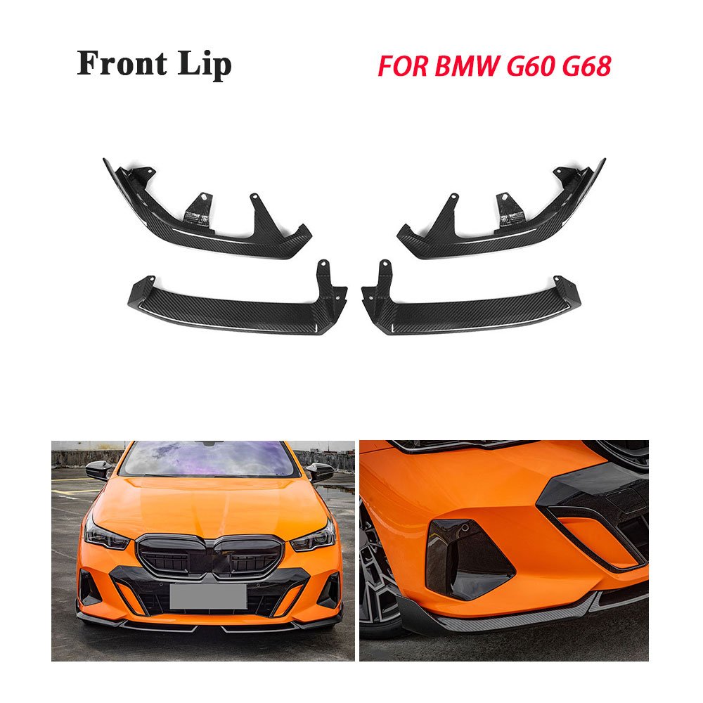 for BMW 5 Series G60 G68 M Sport 2024+ Dry Carbon Fiber Front Bumper Lip Spoiler - Image 2