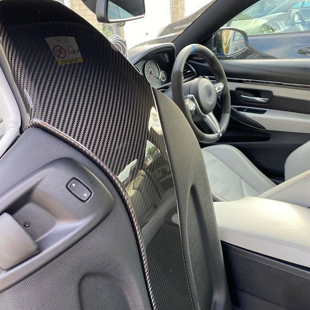 Car Inner Seat Back Covers Trims Dry Carbon for BMW F80 M3 F82 F83 M4 F87 M2 M2C Sedan Coupe Convertible 14 - 19 - Image 3