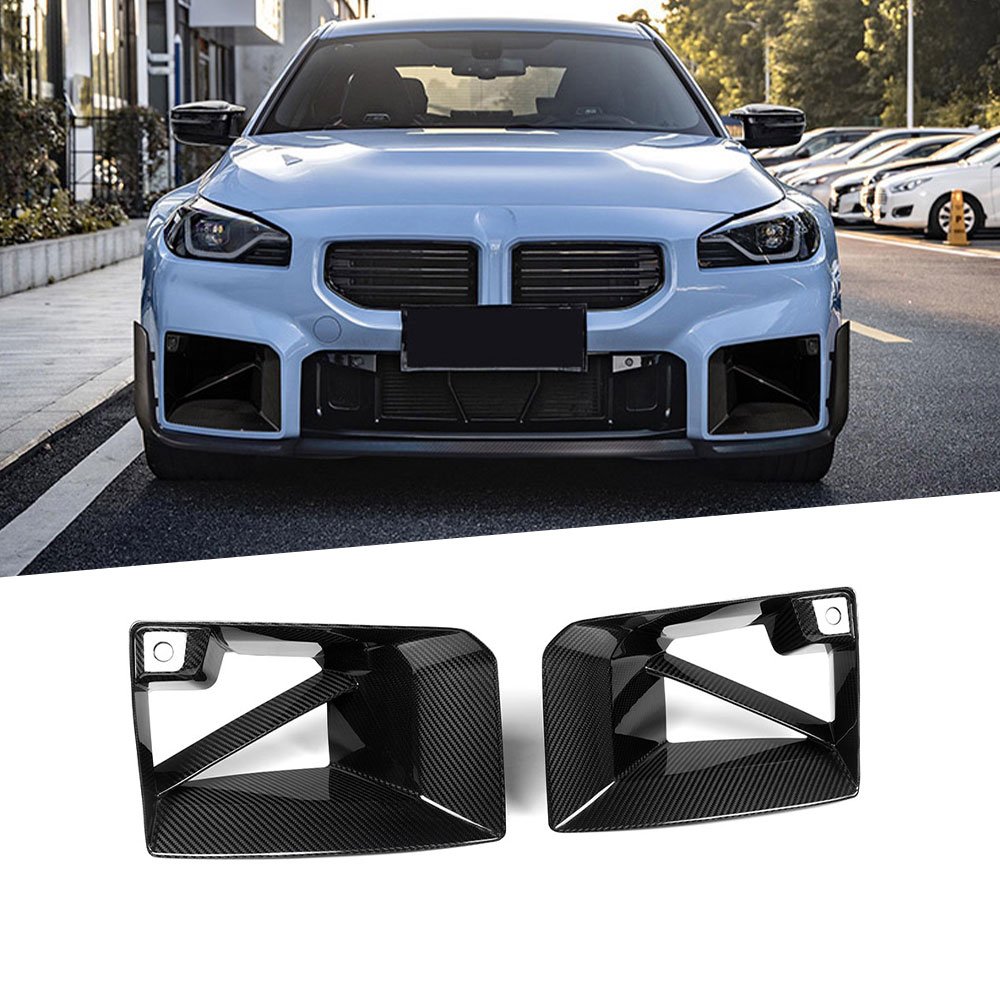 Dry Carbon Fiber Front Bumper Air Vent Trim Splitters for BMW 2 Series M2 G87 2 Door 2023 + - Image 4