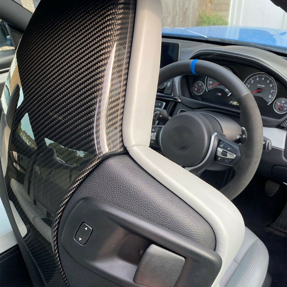 Car Inner Seat Back Covers Trims Dry Carbon for BMW F80 M3 F82 F83 M4 F87 M2 M2C Sedan Coupe Convertible 14 - 19 - Image 4