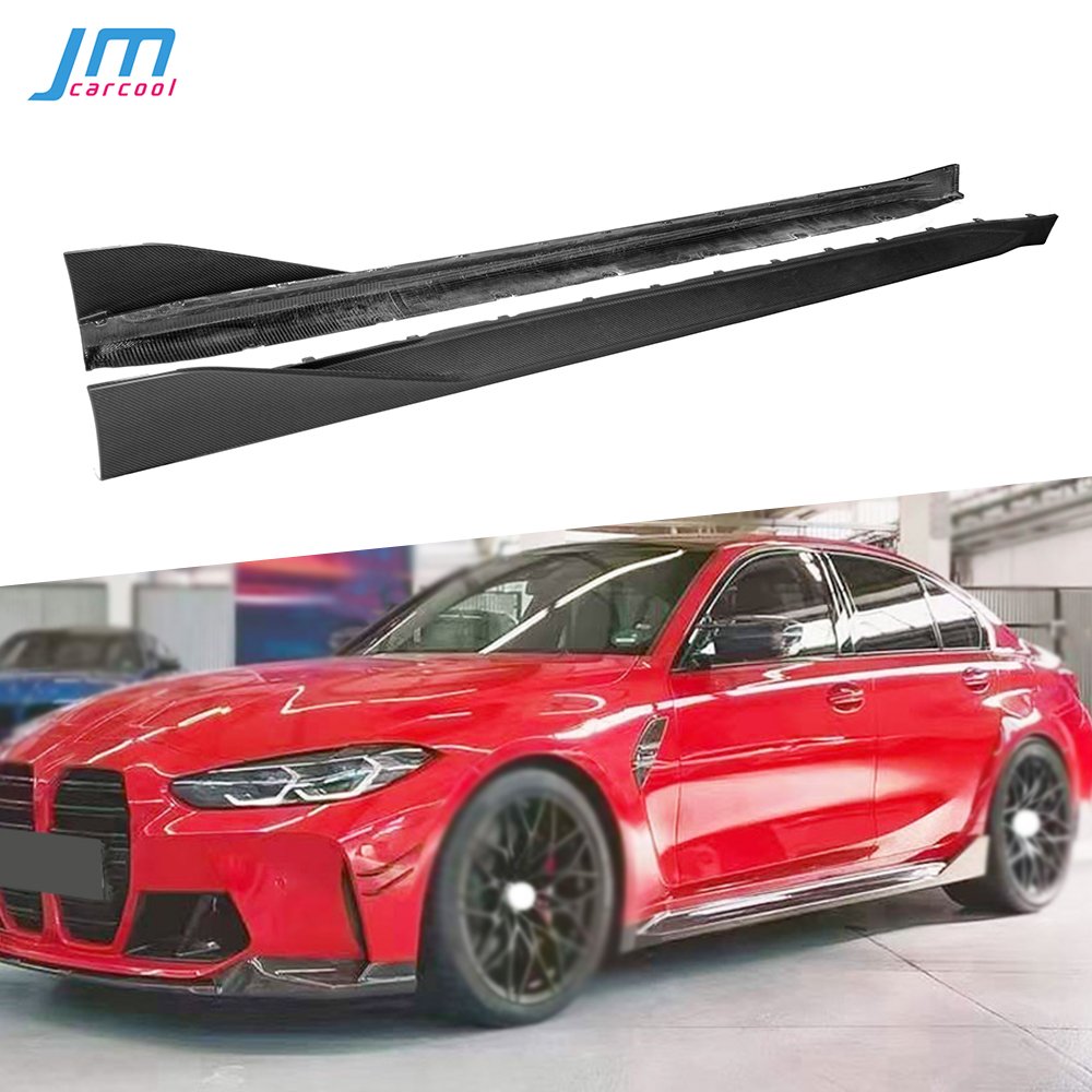 Dry Carbon Car Side Skirts Flaps Apron Lip Spoiler Protector for BMW 3 Series G80 M3 Sedan 2021+