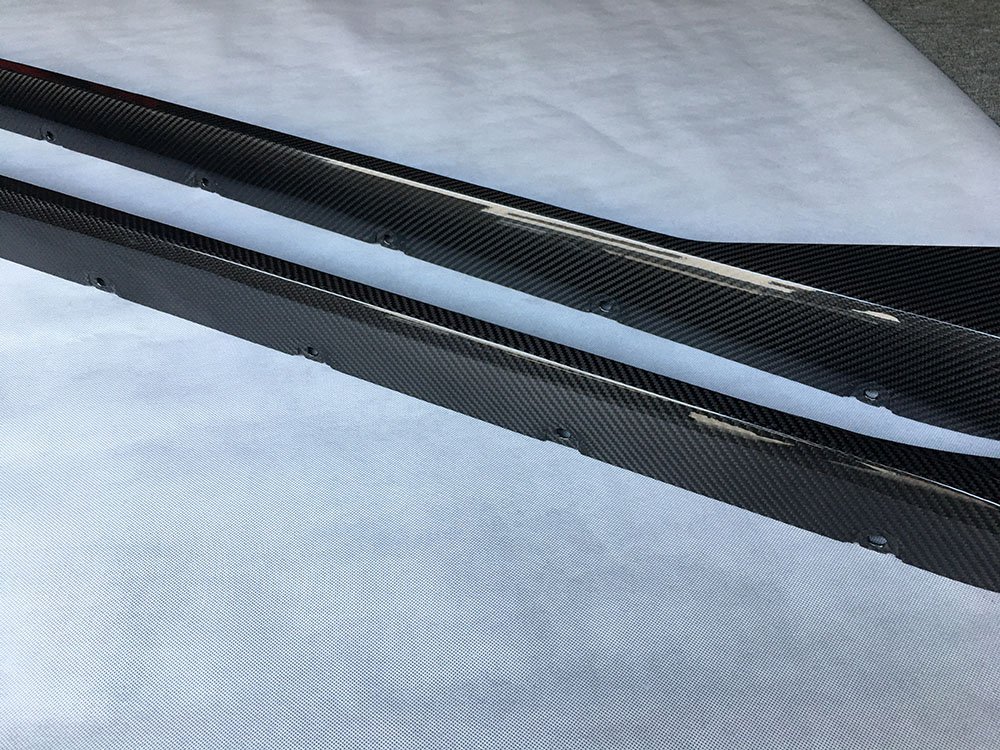 Dry Carbon Car Side Skirts Flaps Apron Lip Spoiler Protector for BMW 3 Series G80 M3 Sedan 2021+ - Image 3