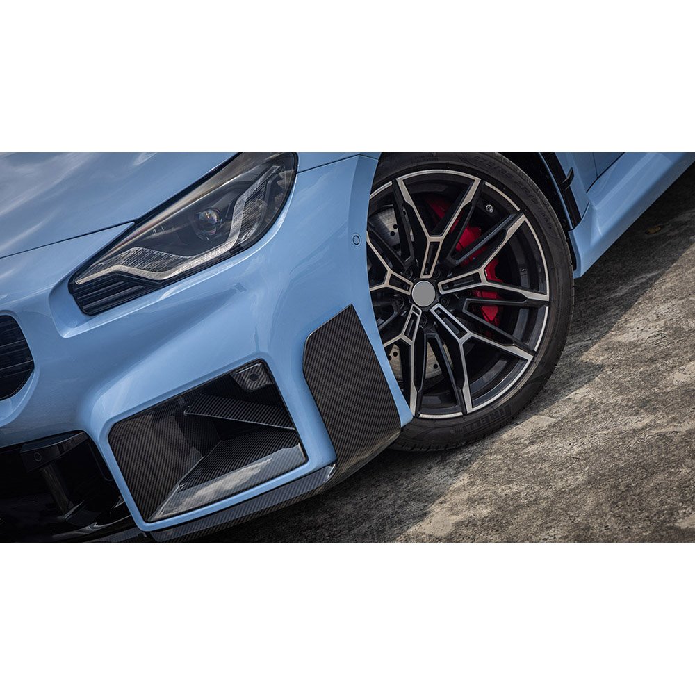 Dry Carbon Fiber Front Bumper Air Vent Trim Splitters for BMW 2 Series M2 G87 2 Door 2023 + - Image 6