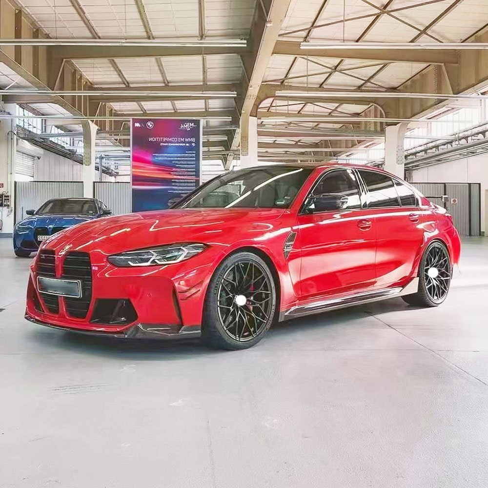 Dry Carbon Car Side Skirts Flaps Apron Lip Spoiler Protector for BMW 3 Series G80 M3 Sedan 2021+ - Image 5