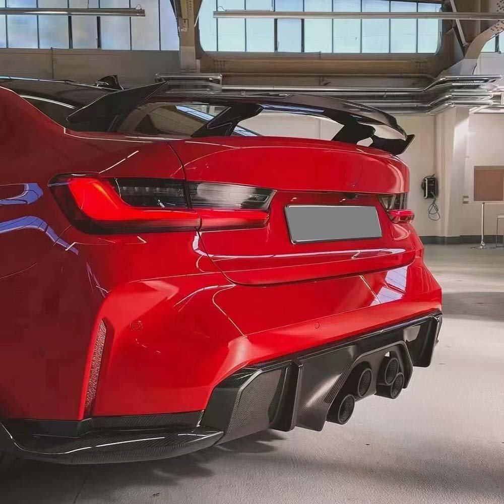 Dry Carbon Car Rear Bumper Lip Spoiler Diffuser With Splitters Body Kits For BMW 3 4 Series G80 G82 G83 M3 M4 2021 UP - Image 2