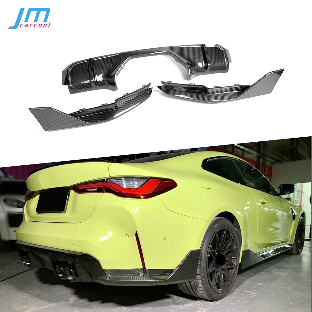 Dry Carbon Car Rear Bumper Lip Spoiler Diffuser With Splitters Body Kits For BMW 3 4 Series G80 G82 G83 M3 M4 2021 UP