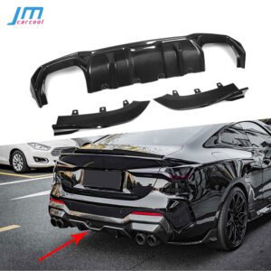 Dry Carbon Fiber Car Rear Bumper Lip Diffuser Spoiler With Splitters for BMW 4 Series G22 G23 Coupe 2021 +
