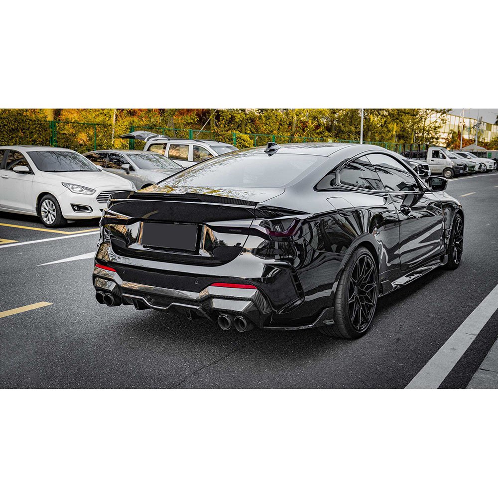 Dry Carbon Fiber Car Rear Bumper Lip Diffuser Spoiler With Splitters for BMW 4 Series G22 G23 Coupe 2021 + - Image 4
