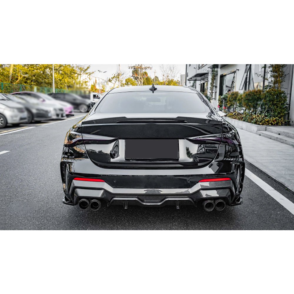 Dry Carbon Fiber Car Rear Bumper Lip Diffuser Spoiler With Splitters for BMW 4 Series G22 G23 Coupe 2021 + - Image 5