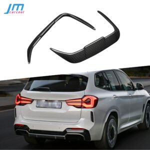 Dry Carbon Fiber Rear Bumper Fins Splitters Trims for BMW iX3 G08i Sedan 2022+